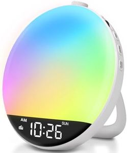 DreamSky Digital FM Radio with Bluetooth Speaker and Sleep Timer, 20 Preset Stations, Hi-Fi Clear Loud Sound, Wake up Light Sunrise Alarm Clock with Sound Machine, Dimmable Night Light, Small Gifts