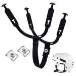 1 Set Hockey Helmet Chin Strap with 2 Stainless Steel Single Strengthened Snap, Hockey Ear Sling Loops for Ice Hockey Helmet, Ice Hockey Chin Strap Replacement Parts Ear Sling Loop Repair Kit