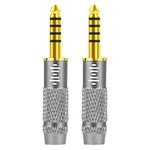 Geekria 4.4mm Male to 3.5mm (1/8'') Female and 4.4mm Male to 2.5mm Female Balanced Headphones Plug Adapter, Aluminum Alloy Conversion Audio Plug, Gold Plated Adapter (2 Pack)