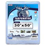 MYCS White Tarp (30'x50') - Multi Purpose - 8x8 Weave, 75 GSM, 6mil, Camping Tarp, Water-Resistant, Grommets Every 3ft, Bâche Blanche, Not Rink Liner, Tarpaulin (1, 30'x50')