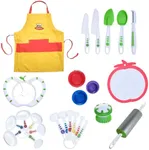 Curious Chef 25-Piece Kitchen Basics Kit for Kids, Includes Real Cooking and Baking Tools, Dishwasher Safe and Made with BPA-Free Plastic