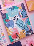 DOODLE 12 Months Undated Planner for Women and Girls - B5 Planner | 208 Pages | 12 Monthly Planners | 16 Activity Pages | 240 Sticker | 4 Notecards | 4 Quote Cards - 2025 Planner (Floral Fantasy)