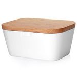Butter Dish, Airtight Butter Dish with Wooden Lid Modern Home Stylish Food Storage Container