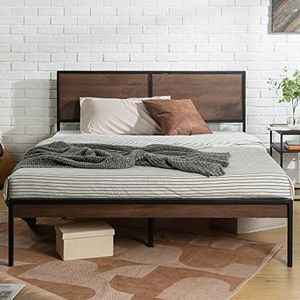 Zinus Queen Bed Frame, Mory Bamboo and Metal Industrial Bed Frame, Bedroom Furniture