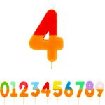 Talking Tables Orange and Red Number 4 Candle for Cakes | Colourful Birthday Cake Topper Decorations for Kids Party, Boys 4th, 14th, Girls, Anniversary, Milestone