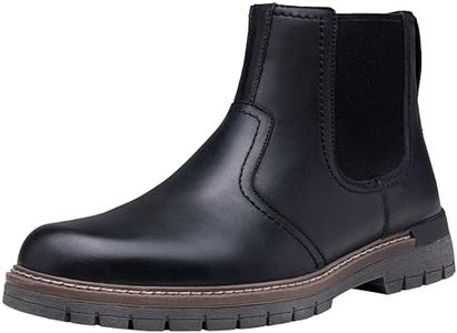 Jousen Mens Boots Leather Chelsea Boots Mens Casual Fashion Boots for Men (AMY8301 Black 13)