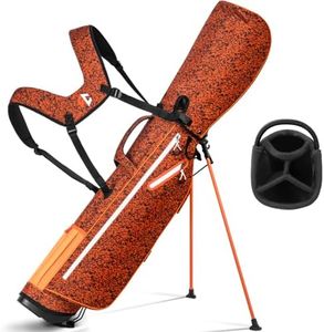 Full Choice Lightweight Golf Stand Bag, Durable 4 Way Full-Length Dividers with Dual Straps & Stand Golf Carry Bag, Orange