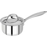 Bergner Argent Junior Chef Triply Stainless Steel 12 cm Saucepan with Stainless Steel Lid, 0.8 L Saucepan/Milkpan, Durable, Mirror Finish, Induction Base and Gas Ready, Silver, 5-Year Warranty