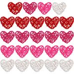 STMK Valentine’s Day Heart Shaped Rattan Balls Decorative, 24 Pcs 2.36 Inch Heart Shaped Wicker Balls Decorations for Valentine’s Day Decor DIY Vase Bowl Filler Wedding Decoration