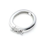 .925 Sterling Silver Oval Pearl Necklace Shortener Enhancer Connector Clasp with Safety Lock