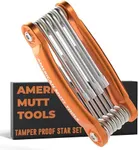 Mutt Tools Tamper Proof Star Wrench Set – Folding Security Torx Set with Hole in Middle – For Regular and Security Torx Key Screws, Tamper Resistant Star Key Wrench