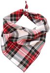 Pet Pooch Boutique Alfies Plaid Bandana for Dog, Medium/Large, Red