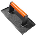 SanKonfu Burger Press 8.6"×4.3" Rectangle Heavy-Duty Cast Iron Grill Hamburger Press and Meat Steak for Blackstone Camp Chef Pitboss Weber Food-Grade Griddle Smash