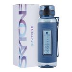 SKYTONE® 1 Liter Water Bottle For Office, Leak Proof & BPA Free Tritan Plastic Reusable Water Bottles, Ideal Gift for Travel Gym fitness Running School With Silicon Grip (Blue)