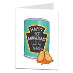 Funny 10th Wedding Anniversary Card Bean Tin Years For Husband & Wife