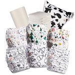 Littles and Bloomz Baby Reusable Pocket Nappy Cloth Diaper, Standard Popper, 6 Nappies + 6 Inserts, 1 Disposable Bamboo Liner, 1 Wet Nappy Bag, 603PM6