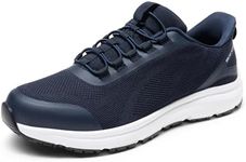 Bruno Marc Men's Hands Free Non Slip Work Shoes, Water Resistance Restaurant Slip on Food Service Sneakers,Size 12,Dark Blue,SNIC2410M