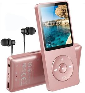 AGPTEK 64Go Lecteur MP3 Classique, Ultra-Longue Autonomie jusqu'à 70 Heures, Super Léger 30g, Lecture Musique sans Perte Hi-Fi, Petit Baladeur MP3 Sport pour Enfant/Adulte, Carte TF Jusqu’à 128G -Rose