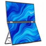 Millennium TECHNOLOGY 15.6" Tri-Screen Portable Foldable Dual Monitor with Single Wire | Triple Monitor Compatible with Windows & MAC OS (M1,M2,M3 & M4) | Laptop Screen Extender (15.6, Inches)