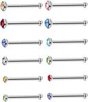 SZQCZB 60Pcs Colorful 22G Stainless Steel Nose Studs Rings Piercing Pin Body Jewelry 1.5mm 2mm 2.5mm