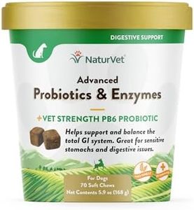 Veterinarian Strength Advanced Probiotics, Healthy Enzymes & PB6 Probiotic Supplement For Your Dogs Stomach, Intestine, Digestion and GI Tract health, Made by NaturVet 70 Count (Pack of 1)