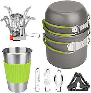 Set di pentole da picnic all'aperto con pentole e padelle antiaderenti, 1-2 persone Campeggio Escursionismo Zaino in spalla Fornello da cucina Combinazione Pentola Portatile Campo Stoviglie