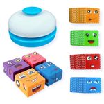 Umadiya® Face Changing Cube Building Blocks Puzzle, Wooden Face Expression Toy, Educational Face Matching Family Board Game (16 Wooden Puzzles and 72 Cards) (with Bell)