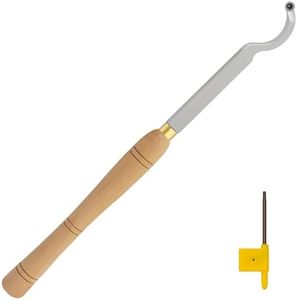 CDBP Swan Neck Hollower Woodturning Tool Carbide Tipped Lathe Chisel with Ci3 12mm Round Carbide Insert for Woodworking, 20"