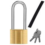 KAWAHA 81/40L-1P Long Shackle Keyed Padlock (Waterproof, Solid Brass Lock) for Sheds, Storage Unit, School, Gym Locker, Fence, Toolbox, Hasp, Storage - 40mm L*1