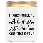 Lavender Scented Candles - Sister in Law Gifts - Funny Sister in Law Birthday Gift from Sister,Sister in Law Gifts for Women,Sister in Law,Soul Sister Engagement,Wedding Gift(White Gold)