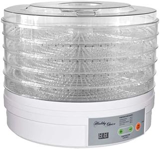 Healthy Choice 300W Food Dehydrator - 5 Tier Expandable to 10 Trays, Temperature Control (35°C, 41°C, 58°C, 68°C), Efficient Airflow System, LCD Display, Opaque ‘Vita-Save’ Exterior