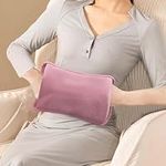 KNIGHT Rechargeable Electric Hot Water Bottle - Soft Cover, Portable Heating Pad for Pain Relief, Cramps, Sore Muscles, Arthritis Relief, Hand Warmer (Pink, Electric Hot Water Bottle Basic)