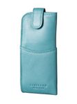 Real Leather Slim Glasses Case in Teal Green genuine leather spectacle pouch ladies men