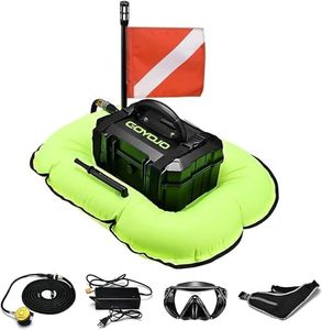 GOYOJO Scuba Dive System, 5.5H Rechargeable Scuba Diving Tank with Detachable Hose and Diving Breathing Regulator - Explore 15m Depths for Recreational Diving & Fishing (5.5H/Green)