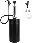 128 Oz Mini Keg Growler with Beer Tap System, 3.6L Keg Tap Pump Pressurized Hand Pump Draft Beer Dispenser for Homebrewing Picnic Parties