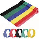 Reusable Cable Ties, 100pcs Adjustable Releasable Hook and Loop Cable Straps Organizer Fastener for Tablet Laptop Home Office Cable Management Organizing Cords - Multicolored