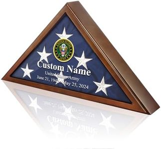 Personalized Flag Display Box for US Veteran Flag 9.5 x 5 ft Flag Shell for Bury Flag Wall Flag Box Display for Presenting The Front of The Burial Flag Glass (Grey)