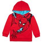 Marvel Spider-Man Avengers Hulk Miles Morales Captain America Fleece Hoodie Toddler to Big Kid, Spiderman / Red, 5T