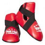 Playwell Top Ten Competition Vinyl Semi Contact Sparring Boots - Red (Small)