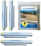 Floodworx Water Barrier for Flood Protection - Sandbag Alternative - Reusable and Interlocking - Quick Fill Bags to Contain, Control and Divert Water - 4 Ft x 6 in Flood Barrier - 4Pack