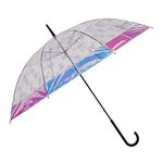 Ogawa 20251 Long Umbrella, Aurora Umbrella, Vinyl Umbrella, 23.2 inches (59 cm), 8 Ribs, CONVERSE CONVERSE SHINY PURPLE, Clear Umbrella, Hand Open Safety Cover