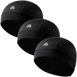 SAITAG 3 Pieces Skull Cap Helmet Liner, Cooling Hat Welding Cycling Beanies Head wrap for Men Women Hard Hat Durags