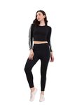 Cozimi Soild Full Sleeve Striped | Round Neck Tracksuit For Women and Girls