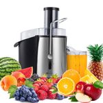 PureMate Centrifugal Juicer Machine, 1000W Powerful Juicer Extractor for Whole Fruit and Vegetable,2 Speed Settings, 75MM Large Feed Chute, Easy to Clean & BPA-Free