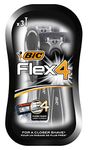 BIC Flex 4 Comfort men's razors with lubricating strip for a smooth and precise shave, Pack of 3 razors