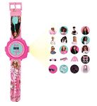 Lexibook, Barbie, Adjustable Digital Watch with 20 Projections of The Barbie Universe, for Children, Pink, DMW050BB