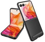 BOUNCEBACK Faux Leather Case/Cover with Back Screen Protector & Kickstand for Motorola Razr 50 Ultra 5g / Motorola Razr 50 Ultra Case Cover -(Carbon Black | P.U Leather)