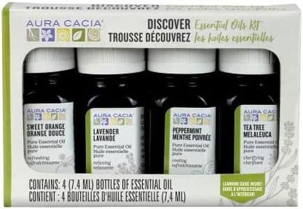 Aura Cacia Discover Essential Oils Kit, 4 Bottles 7.4ml Each
