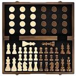 AMEROUS Magnetic Wooden Chess and C