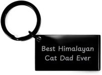 CUCOLUS Himalayan Cat Dad Keychain, Funny Quote Gift for Him, Birthday Present, Stainless Steel Keyring